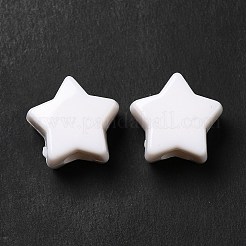 不透明なアクリルビーズ  スター  ホワイト  12x12.5x7mm  穴：3.6mm  約920個/500g&nbsp;MACR-J123-08