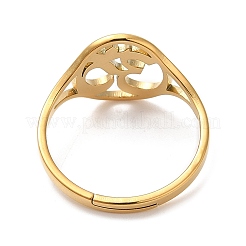 Ion Plating(IP) 304 Stainless Steel Yoga Adjustable Ring for Women&nbsp;RJEW-M149-24G