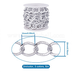 2m 3 Colors Aluminium Twisted Chains Curb Chains&nbsp;CHA-YS0001-01