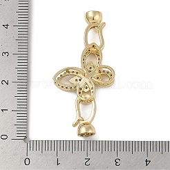 真鍮製マイクロペーブクリアキュービックジルコニアの留め金  蝶  ゴールドカラー  21x43x6.5mm&nbsp;FIND-U017-14G
