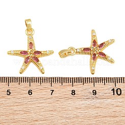Brass Micro Pave Cerise Cubic Zirconia Pendants&nbsp;CU-CBABDE1-05G