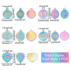 4Pcs 2 Style 304 Stainless Steel Pendant Enamel Settings&nbsp;STAS-DC0007-50