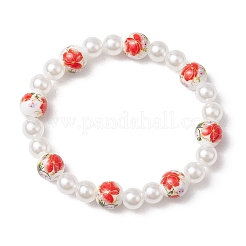 ABS Plastic Imitation Pearl Round Beads Stretch Bracelets for Women&nbsp;BJEW-JB11606-02