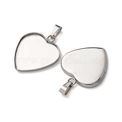 304 Stainless Steel Pendant Cabochon Settings&nbsp;STAS-D379-02C-P