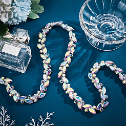 1 Yard(91.4cm) Iron Glass Rhinestone Strass Chains&nbsp;FIND-GF0002-38A
