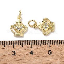 Brass Micro Pave Clear Cubic Zirconia Pendants&nbsp;KK-K420-09G