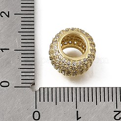 Brass Micro Pave Cubic Zirconia European Large Hole Beads&nbsp;KK-C262-17G-01