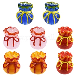 8個 4色模造翡翠ガラスビーズ  福袋  ミックスカラー  15.5x14x13.5mm  穴：1.8mm  2個/カラー&nbsp;GLAA-YW0005-60