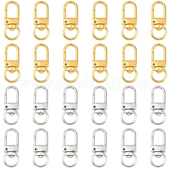 30個の合金スイベルクラスプ  ストラップ プッシュ ゲート スナップ クラスプ  ゴールドカラー  3.3x1.3x0.5cm  穴：10x7mm&nbsp;DIY-YW0017-33G
