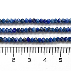 天然ラピスラズリ染めビーズ連売り  多面カット  ロンデル  3.5x3mm  穴：0.8mm  約165個/連  14.53''（36.9センチメートル）&nbsp;LS-G-G140-B04-04