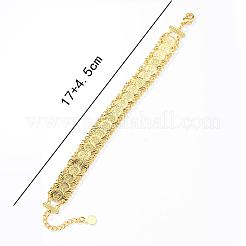 真鍮コインリンクチェーンブレスレット  ゴールドカラー  6-3/4インチ（17cm）&nbsp;LS-QR2720-1