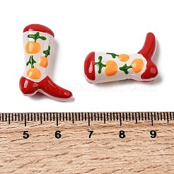 Boot Baking Paint Glass Enamel  Beads&nbsp;LAMP-C020-02I