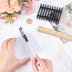 2個 2色 プラスチック ネイルアート ペンホルダー スタンド  9 個のペン  長方形  ミックスカラー  9.6x7.5x2cm  1pc /カラー&nbsp;MRMJ-ME00001-10B