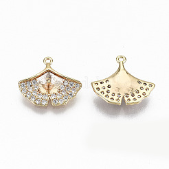 Brass Micro Pave Clear Cubic Zirconia Peg Bails Charms&nbsp;KK-N231-197-NF