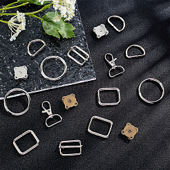 DIYバッグアクセサリー  アイアンバッグバックル & D リング & スイベルカニカン & O リング & 財布スナップクラスプ  ミックスカラー  70個/セット&nbsp;IFIN-PH0024-66