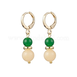6 Pairs Natural & Dyed Malaysia Jade Hoop Earrings&nbsp;EJEW-JE06504