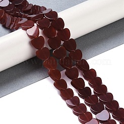 天然石カーネリアンビーズ連売り  染め＆加熱  ハート  10x10.5x3mm  穴：0.7mm  約41~42個/連  15.55''~15.94''（39.5~40.5センチメートル）&nbsp;G-NH0011-G03-01