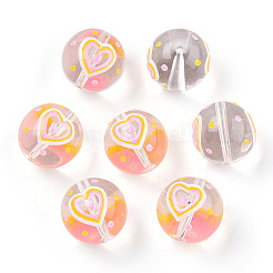 Transparent Glass with Enamel Beads&nbsp;LAMP-T011-24B-02