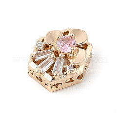 Brass Micro Pave Cubic Zirconia Beads&nbsp;KK-K297-28G-02