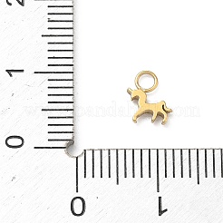 304ステンレススチールチャーム  ユニコーンチャーム  ゴールドカラー  7x6.5x1.5mm  穴：1.8mm&nbsp;STAS-B140-01G