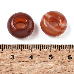 天然カーネリアンヨーロピアンビーズ  大穴ビーズ  ロンデル  14x7~8mm  穴：6mm&nbsp;G-G740-14x8mm-15