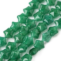 染められた天然マレーシアジェイドスタービーズ連売り  グリーン  7.5x8x4.5mm  穴：0.8mm  約55~59個/連  15.16''~15.55''（38.5~39.2センチメートル）&nbsp;G-Z080-A01-05