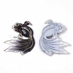 UV印刷アクリルパーツ  スプレー塗料ボトム  金魚  ブラック  30x25x4mm  穴：1mm&nbsp;LS-TACR-R149-01
