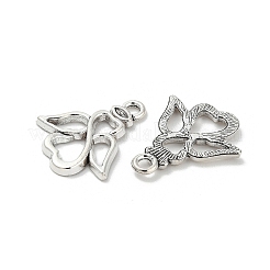 合金のチベット風チャーム  天使  アンティークシルバー  19.5x16.5x1.5mm  穴：1.8mm&nbsp;LS-TIBE-S324-19AS