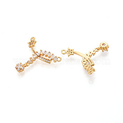 Brass Micro Pave Cubic Zirconia Pendants&nbsp;KK-N263-31G