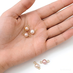 Natural Cultured Freshwater Pearl Connector Charms&nbsp;PALLOY-YW0001-52