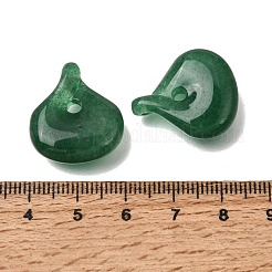 天然石グリーンアベンチュリンペンダント  ティアドロップチャーム  22.5x20x7mm  穴：3mm&nbsp;GG-CBA487A-03B