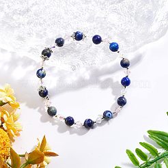 天然ラピスラズリ丸型ビーズ2連  6mm  穴：1mm  約59個/連  15.16インチ&nbsp;G-OC0002-28