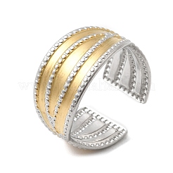 Adjustable 304 Stainless Steel Cuff Rings for Women&nbsp;RJEW-B150-01GP-08