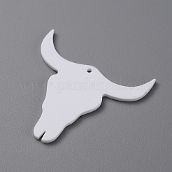 ウエスト カウボーイ スタイルのプリント アクリル ペンダント  牛のチャーム  牛の模様  41.5x42x2mm  穴：1.8mm&nbsp;LS-SACR-WH0001-29B-01