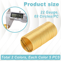2 Bags 2 Colors Brass Memory Wire&nbsp;FIND-GA0006-69