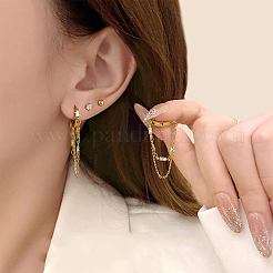 Round Brass Micro Pave Clear Cubic Zirconia Hoop Earrings&nbsp;FS-WG18906-01