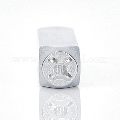 鉄シールスタンプ  スタンピングツール  レザークラフト用  12つの星座模様  双子座  65.5x10mm&nbsp;AJEW-BC0001-06F
