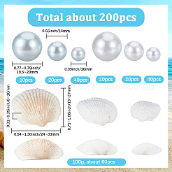 140Pcs 3 Styles ABS Plastic Imitation Pearl Round Beads&nbsp;KY-SP0001-64