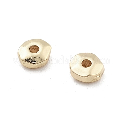 真鍮ビーズ  フラットラウンド  14KGP本金メッキ  4.5x5x2mm  穴：1.5mm&nbsp;KK-M306-02G