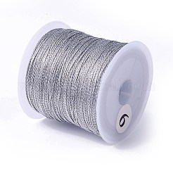 9層メタリック糸  刺しゅう糸  ジュエリー作りのための  ラウンド  銀  0.6mm  約36.09ヤード（33m）/ロール&nbsp;OCOR-G012-01C-02