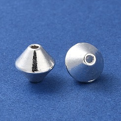 合金ビーズ  長持ちメッキ  双円錐形  銀  7.5x7mm  穴：1.4mm&nbsp;PALLOY-F309-06S