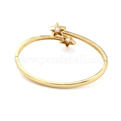 Clear Cubic Zirconia Star Cuff Bangle&nbsp;BJEW-I298-20G