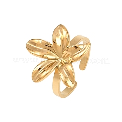 304 Stainless Steel Cuff Open Rings for Women&nbsp;RJEW-F210-01G