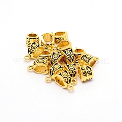 合金チューブベイル  ループベイル  保釈ビーズ  三角形  アンティーク黄金  13.5x8x8.5mm  穴：1.2mm  内径：7.5x5.5mm&nbsp;TA-TAC0002-03AG