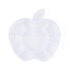 リンゴプラスチックビーズ保存容器  12コンパートメント  透明  16.5x15.5x2.5cm&nbsp;CON-Q023-03-01