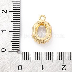 Brass Micro Pave Clear Cubic Zirconia Pendants&nbsp;LS-KK-Z084-09G-01