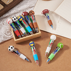 14本 7スタイル プラスチック スポーツ 4-in-1 ボールペン  スポーツ  87.5~90x21~32x18.5~21.5mm  2個/スタイル&nbsp;AJEW-TA0005-82