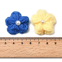 28 個 14 色手作り織衣装アクセサリー  プラスチック製の模造パールビーズ付き  花  ミックスカラー  26~31x28~32x9~12mm  2個/カラー&nbsp;AJEW-FG0002-53