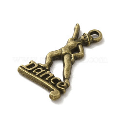合金のチベット風チャーム  カドミウムフリー＆鉛フリー  女性ダンサー  アンティークブロンズ  27x15x2mm  穴：1.8mm  約568個/1000g&nbsp;PALLOY-M217-30AB