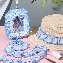 5ヤードのポリエステルフリルトリミング  人形の服用  ロリータコスチュームアクセサリー  空色  1-3/8インチ（36mm）&nbsp;DIY-PH0038-31C
